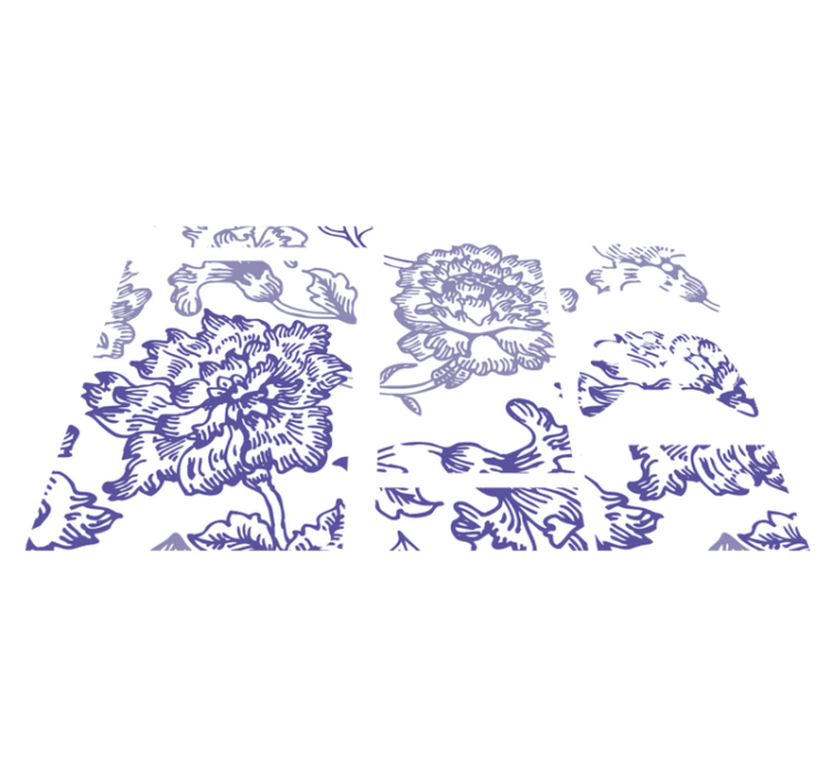 Vinyl tapijt bloemen en planten zacht paarse bloemenpatroon - TenStickers