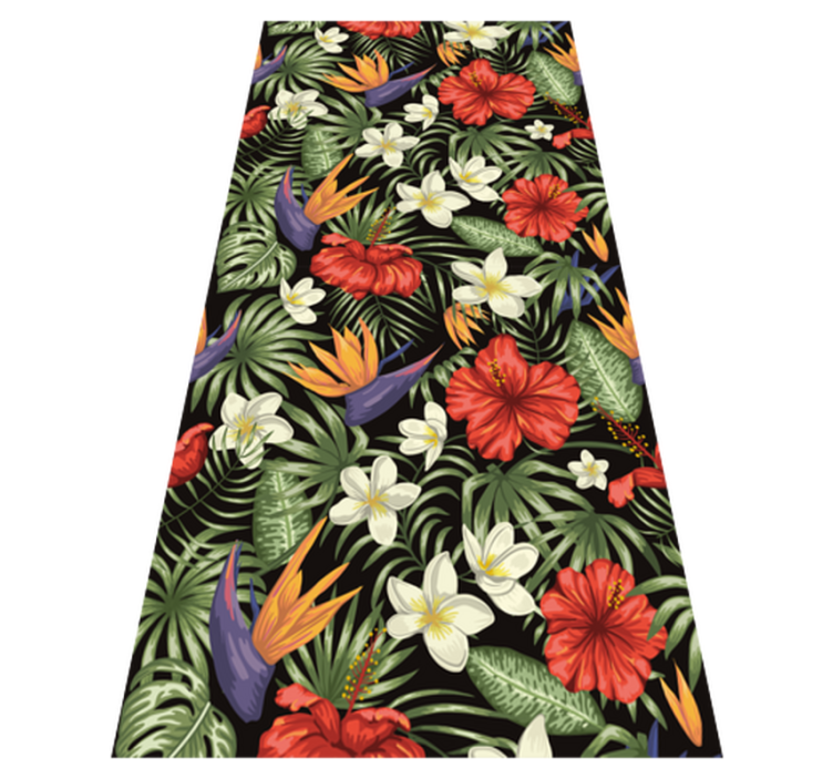 Vinyl tapijt bloemen en planten tropisch jungle patroon - TenStickers