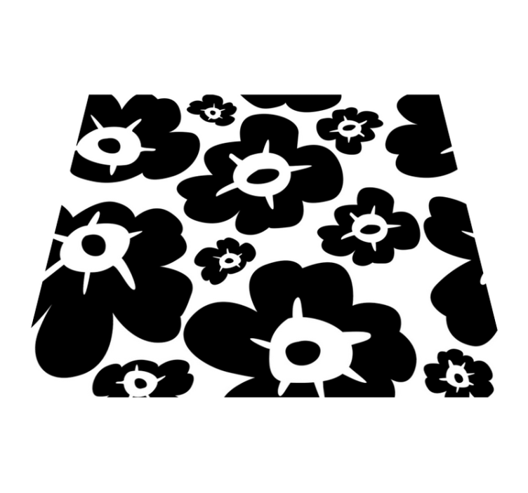 Vinyl tapijt bloemen en planten zwarte klaproos - TenStickers