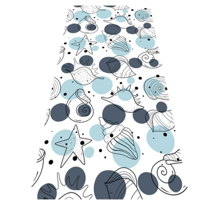 Vinyl tapijt bloemen en planten stijlvolle schelpenpatronen - TenStickers