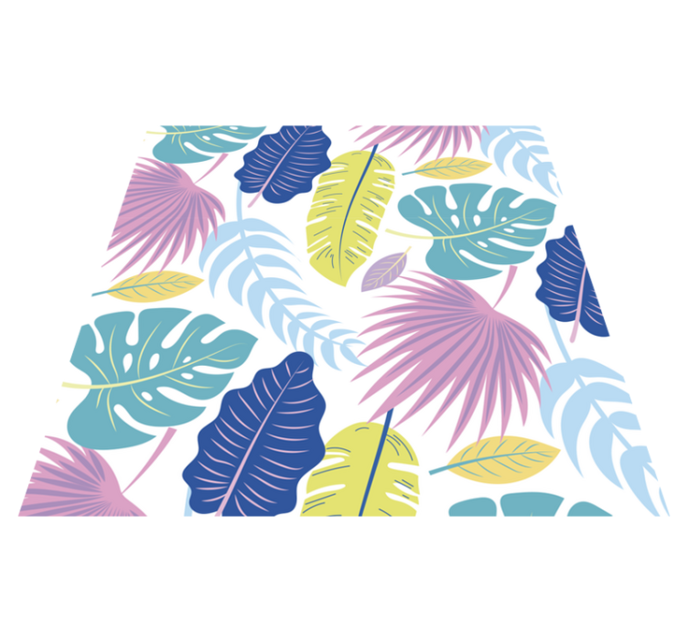 Vinyl tapijt bloemen en planten kleurrijke bladeren - TenStickers