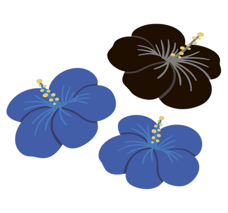 Vinyl tapijt bloemen en planten hibiscus bloemstuk - TenStickers