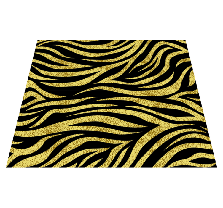 Vinyl tapijt dierenprint gouden zebra patroon - TenStickers