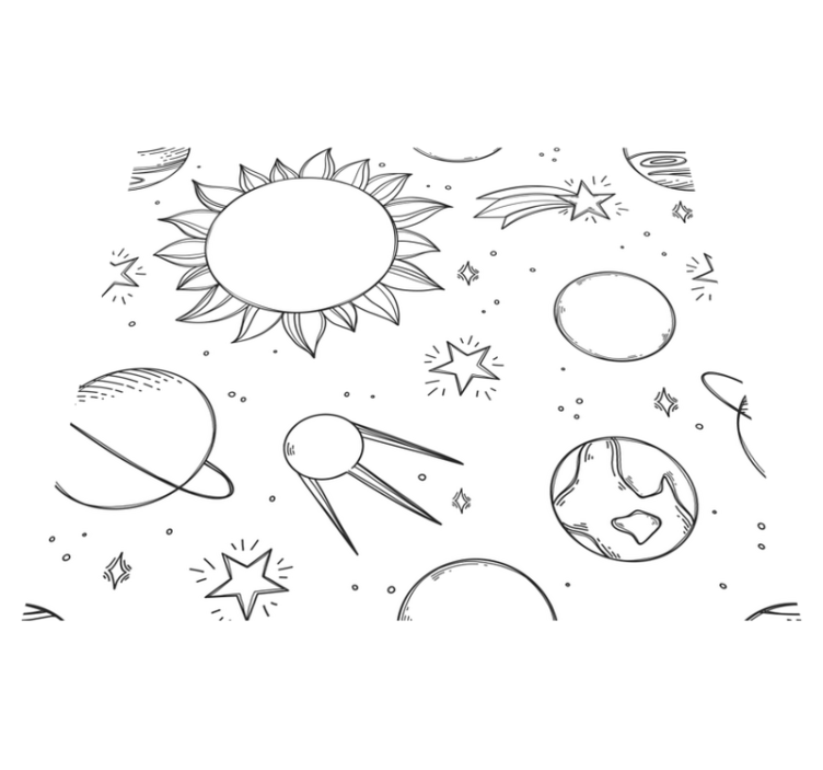 Vinyl tapijt sterren kinderversie van ruimte - TenStickers