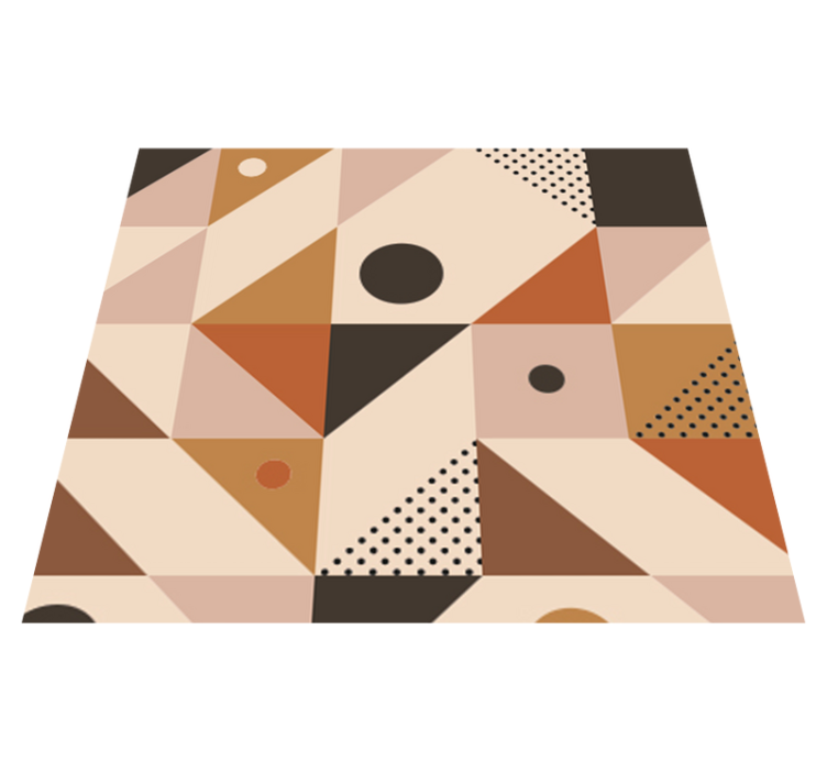 Vinyl tapijt geometrisch bruin patchwork - TenStickers