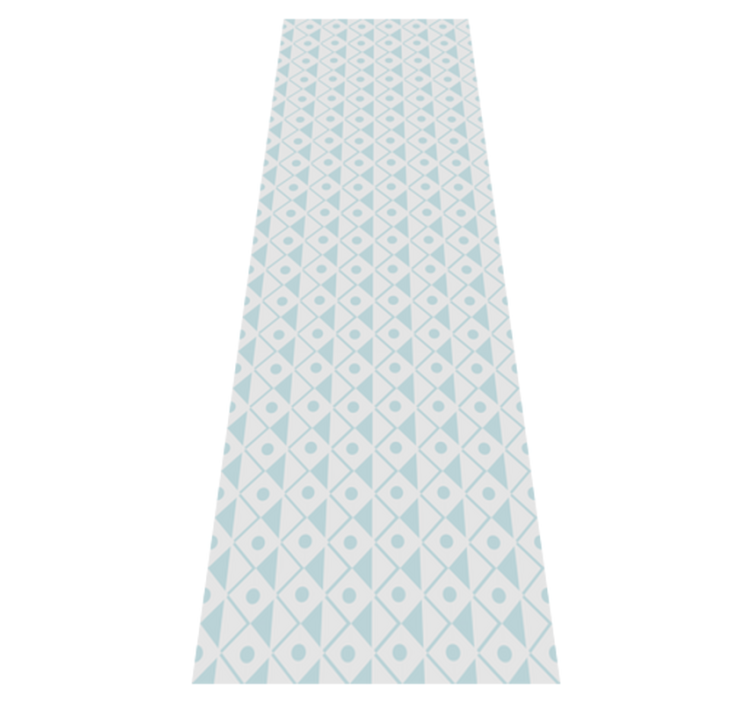 Vinyl tapijt geometrisch blauw en witte ruiten ontwerp - TenStickers