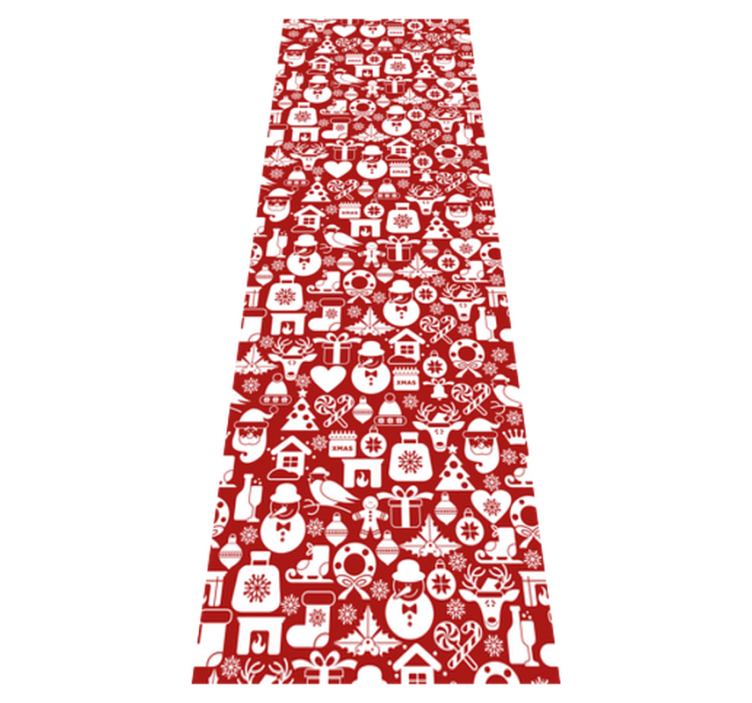 Vinyl tapijt kerstmis iconen op rode achtergrond - TenStickers