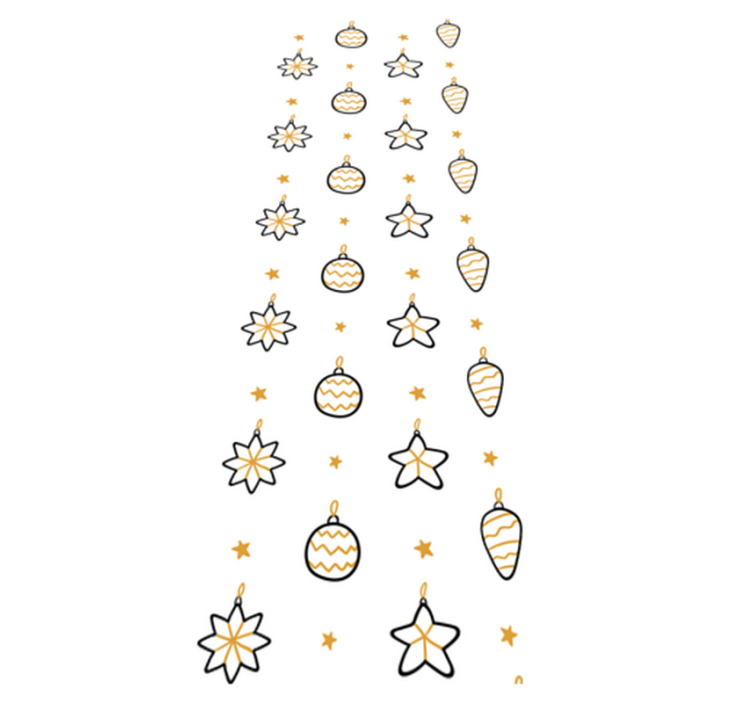 Vinyl tapijt kerstmis wit geometrisch sterrenpatroon - TenStickers