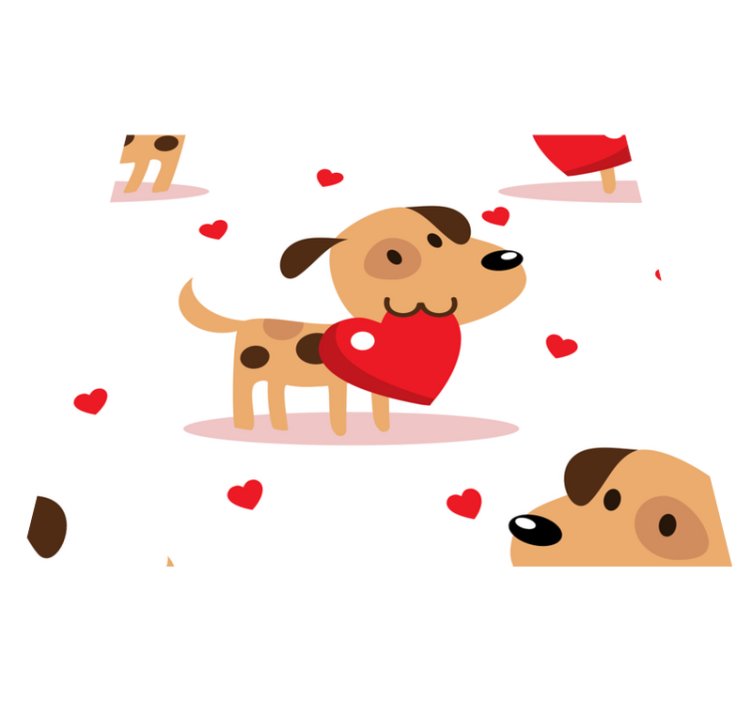 Vinyl tapijt slaapkamer rode honden - TenStickers