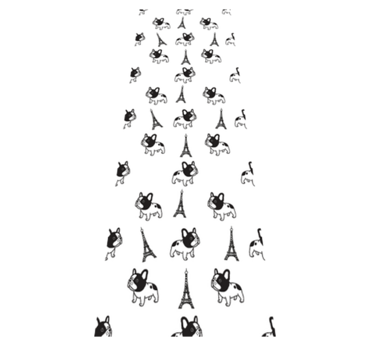 Vinyl tapijt slaapkamer franse bulldog in parijs - TenStickers