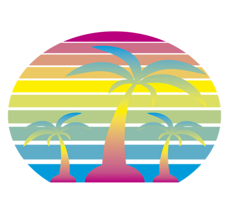 Vinyl tapijt natuur 80's vintage zonsondergang - TenStickers