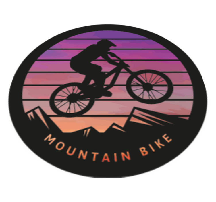 Vinyl tapijt natuur bergen mountainbiker - TenStickers