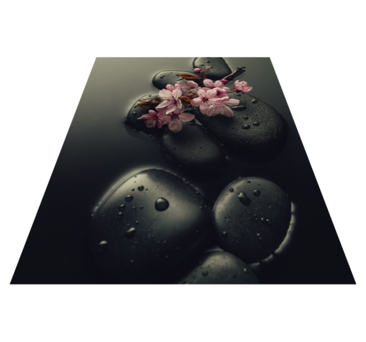 Vinyl tapijt natuur zen ambiance met steen voor toilet - TenStickers