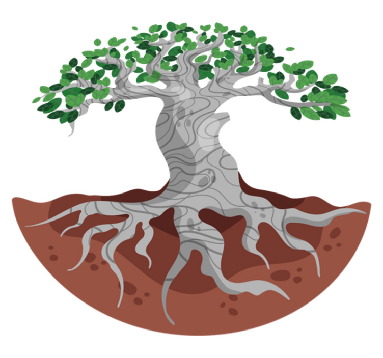 Vinyl tapijt natuur gestileerde boomwortels - TenStickers