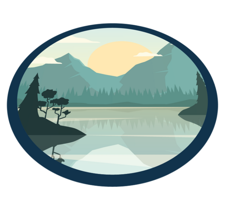 Vinyl tapijt natuur serene bergreflectie - TenStickers