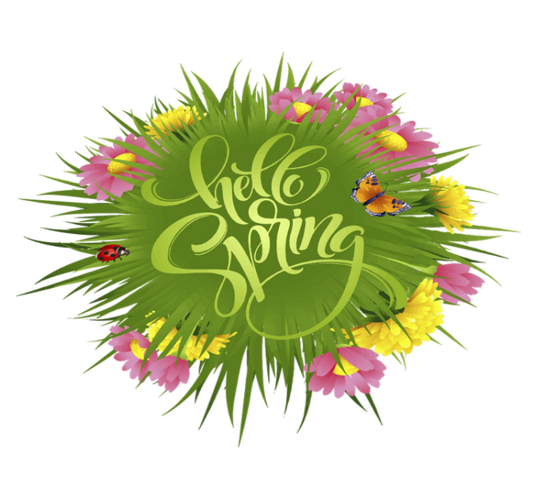 Vinyl tapijt bloemen en planten lentebloemen - TenStickers