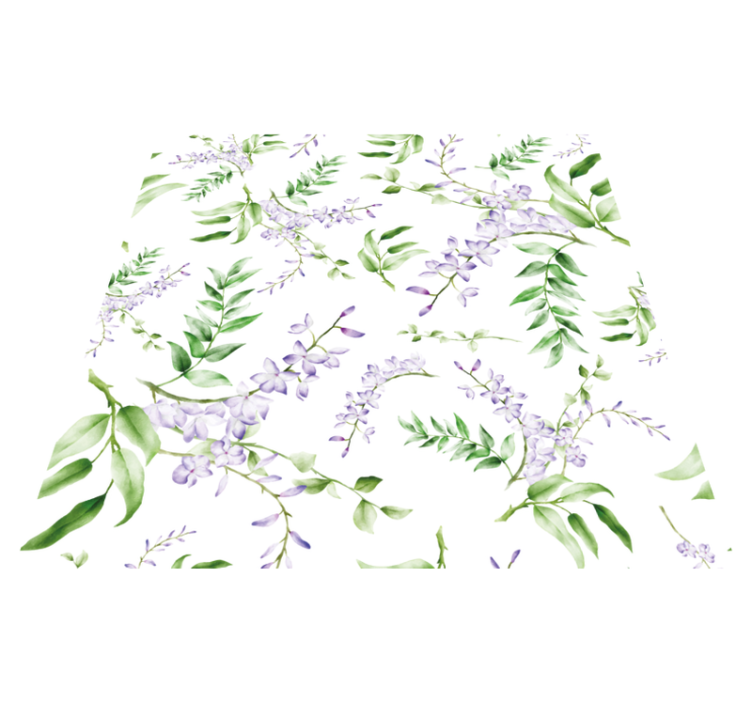 Vinyl tapijt bloemen en planten lavendelmotief - TenStickers