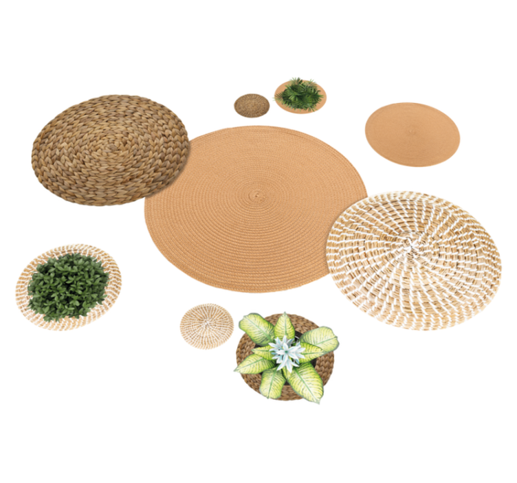 Vinyl tapijt bloemen en planten tuin en riet - TenStickers