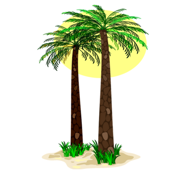 Vinyl tapijt bloemen en planten tropische palmbomen - TenStickers