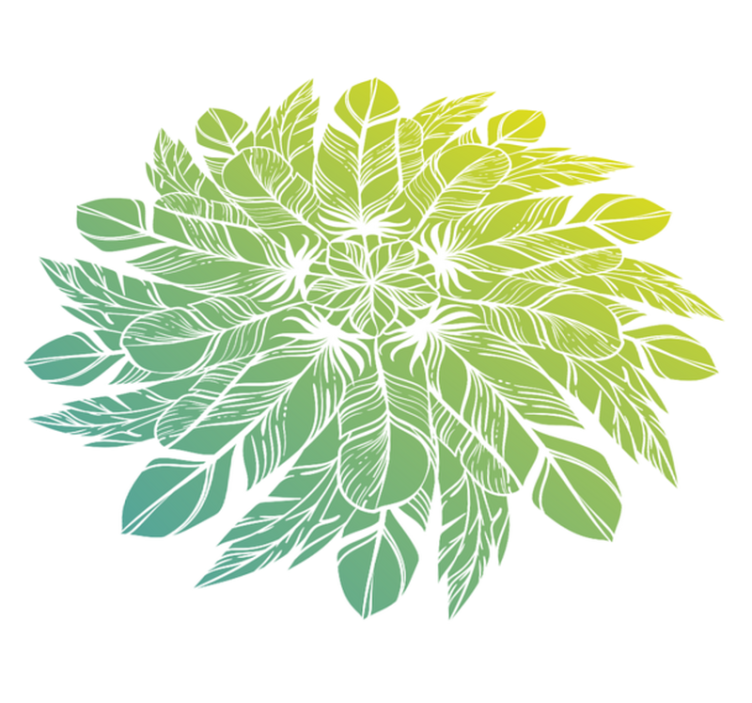 Vinyl tapijt bloemen en planten met bladeren patroon - TenStickers