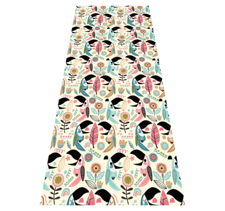 Vinyl tapijt slaapkamer blauwe nordic pastel bladeren - TenStickers