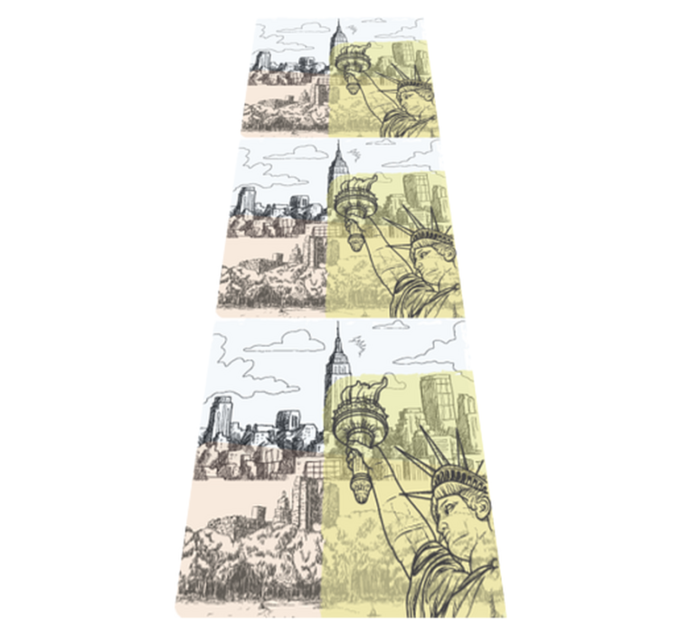 Vinyl tapijt slaapkamer vintage oldschool nyc collage - TenStickers