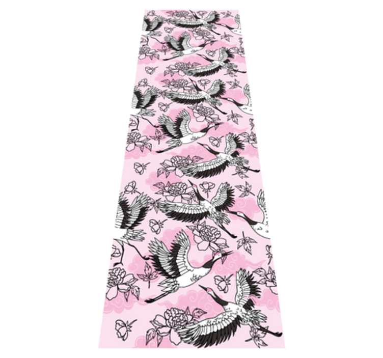 Vinyl tapijt slaapkamer moderne roze vogels patroon - TenStickers