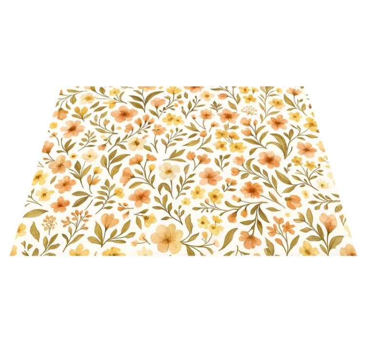 Vinyl tapijt slaapkamer vintage bloemen floral - TenStickers