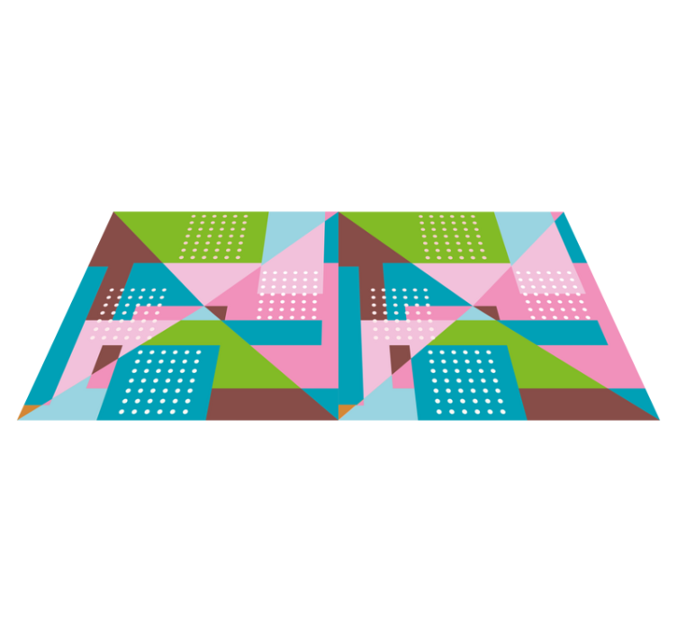 Vinyl tapijt geometrisch pastel geometrisch patroon - TenStickers