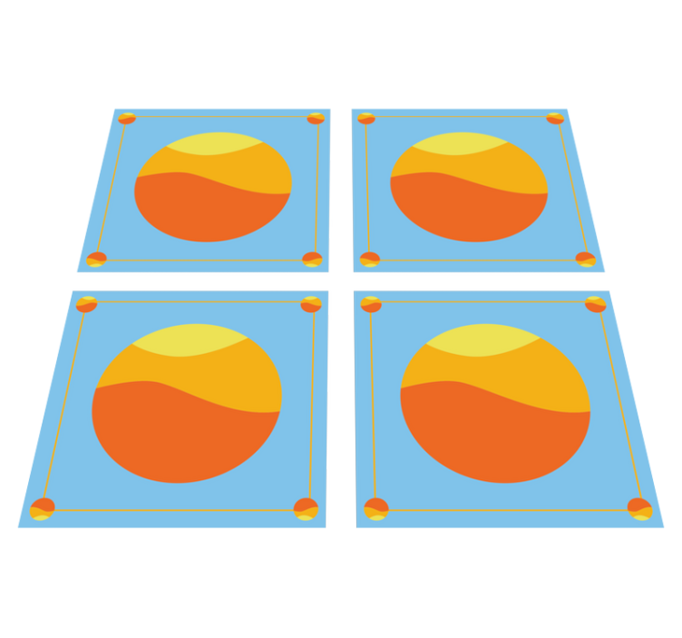 Vinyl tapijt geometrisch kleurrijke geometrische cirkels - TenStickers