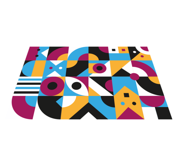 Vinyl tapijt geometrisch levendige abstracte elementen - TenStickers