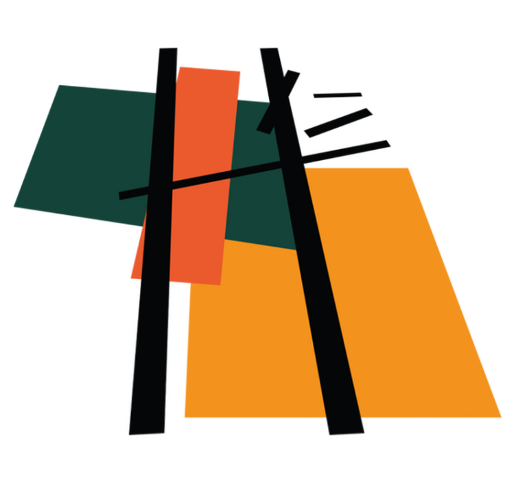 Vinyl tapijt geometrisch abstracte kleursecties - TenStickers