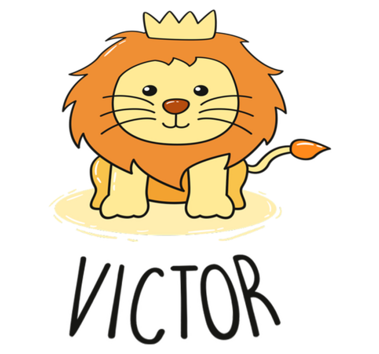 Vinyl tapijt kind leeuw tekening - TenStickers