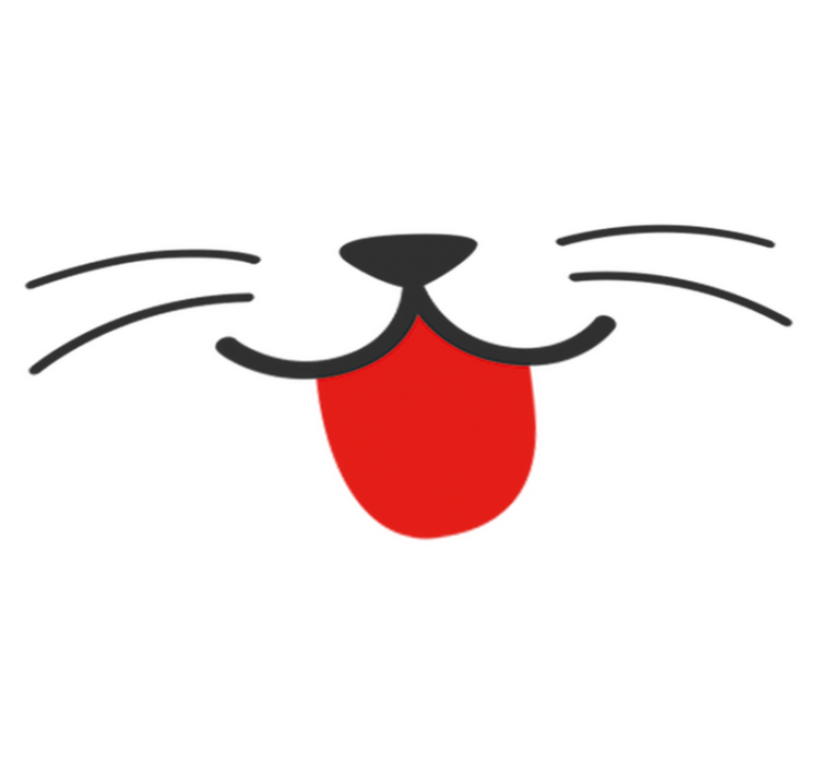 Vinyl tapijt kind kattenmond en neus sticker - TenStickers