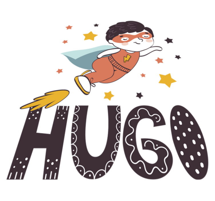 Vinyl tapijt kind met personaliseerbare superheld naam - TenStickers