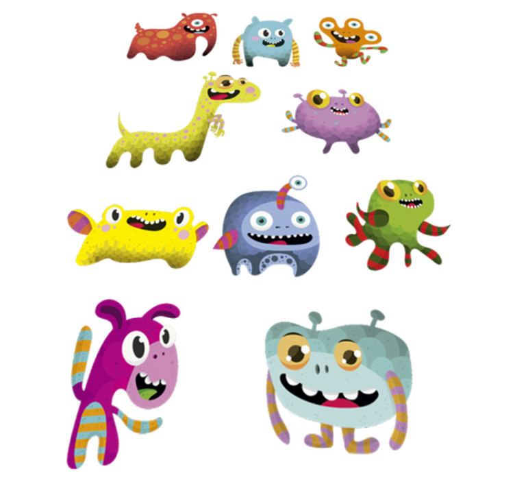 Vinyl tapijt kind collectie buitenaardse monsters - TenStickers