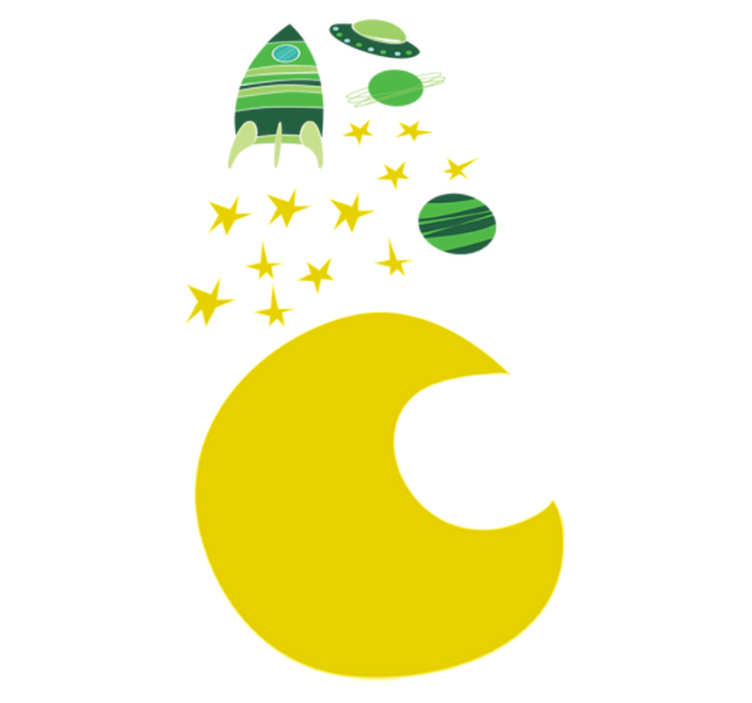 Vinyl tapijt kind sticker ruimte groene tinten - TenStickers