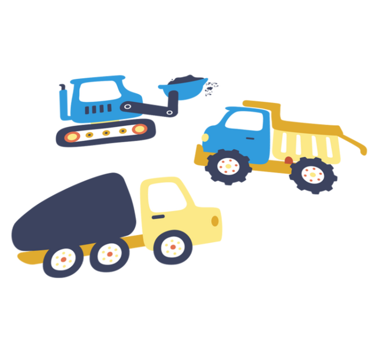 Vinyl tapijt kind baggersymbolen kinderen - TenStickers