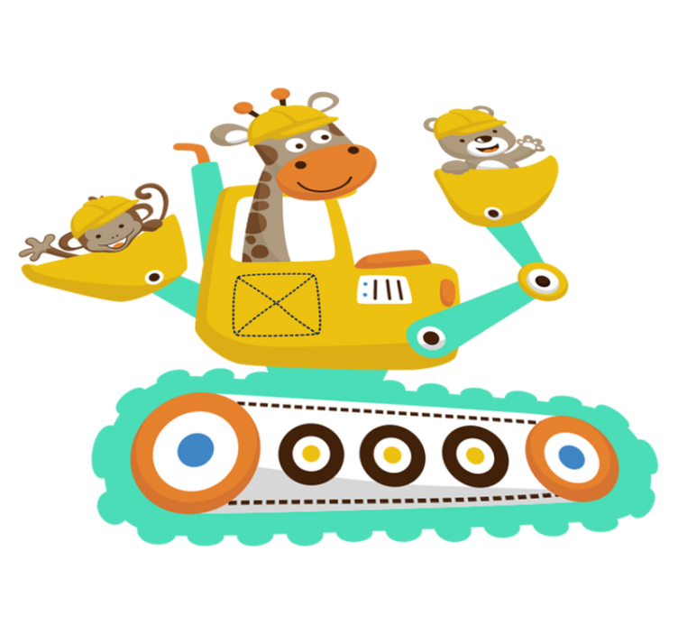 Vinyl tapijt kind bagger met dieren - TenStickers