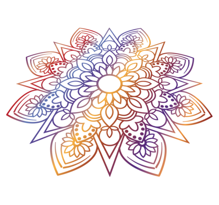 Vinyl tapijt slaapkamer vivid vurige mandala - TenStickers