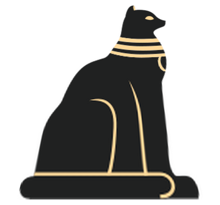 Vinyl tapijt slaapkamer egyptische kat - TenStickers