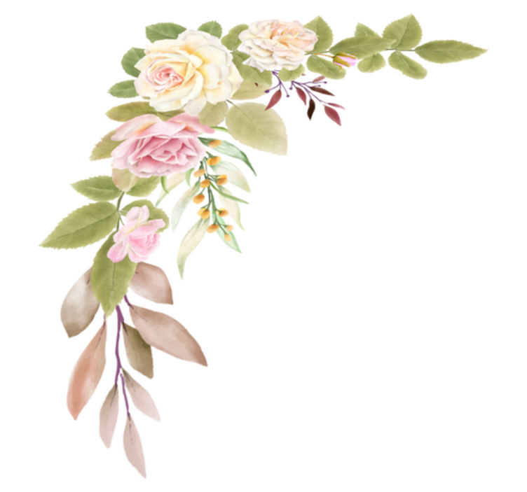 Vinyl tapijt slaapkamer rozen in roze en wit - TenStickers