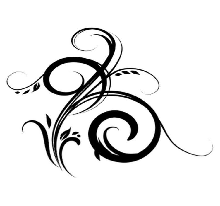 Vinyl tapijt slaapkamer decoratieve filigraanplant - TenStickers