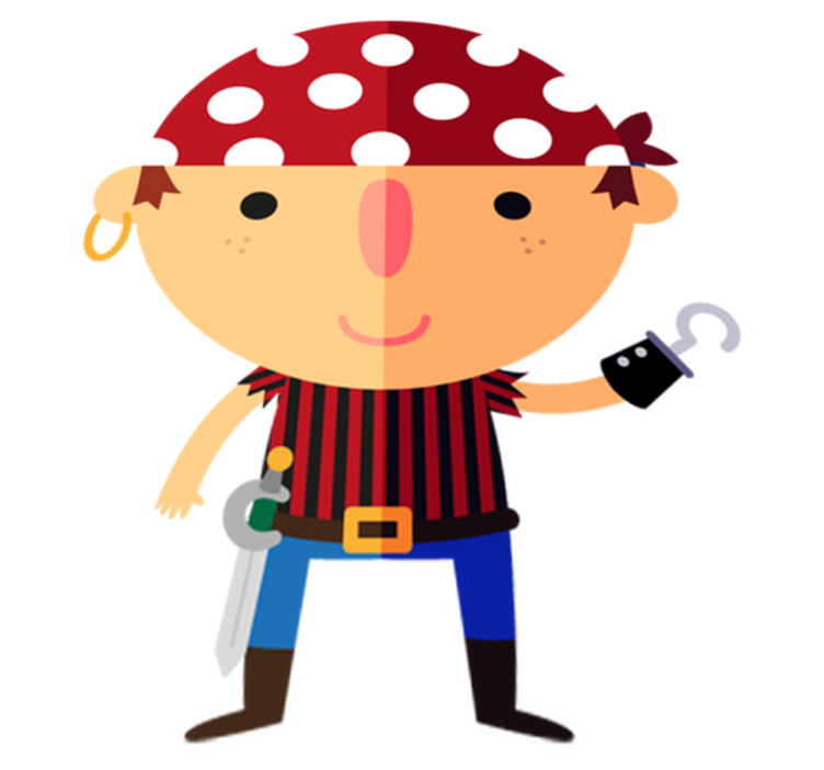 Vinyl tapijt kind met piratenillustratie - TenStickers