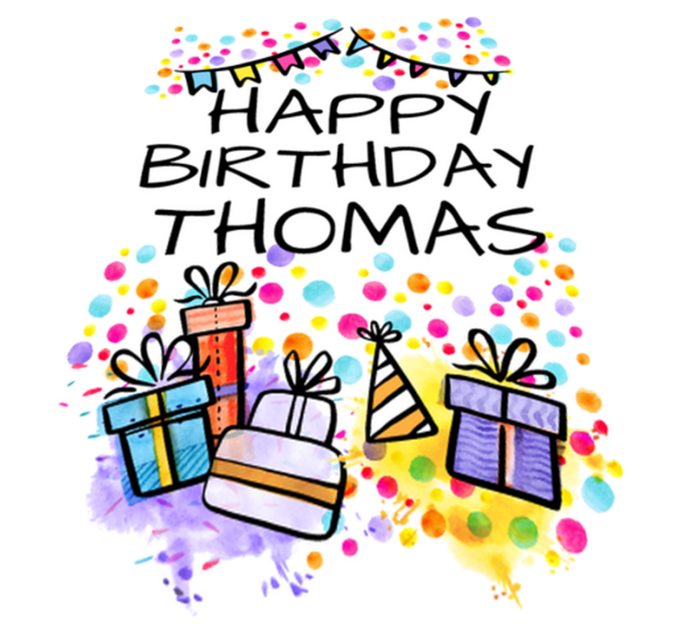 Vinyl tapijt kind gepersonaliseerd gelukkige verjaardag - TenStickers