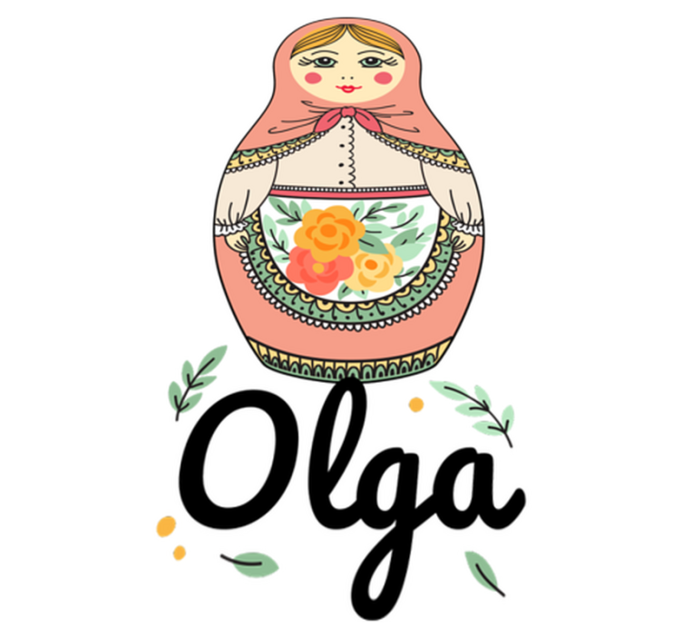 Vinyl tapijt kind matrioska met naam - TenStickers