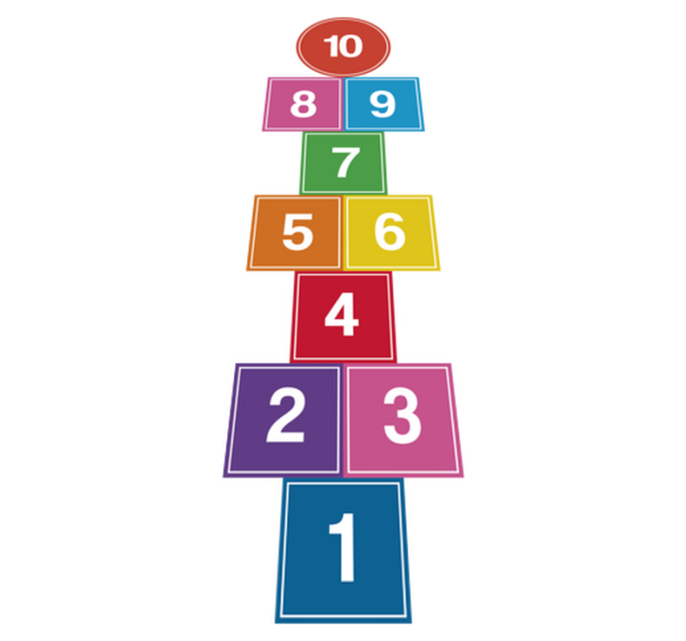 Vinyl tapijt spel kleurrijke hinker - TenStickers