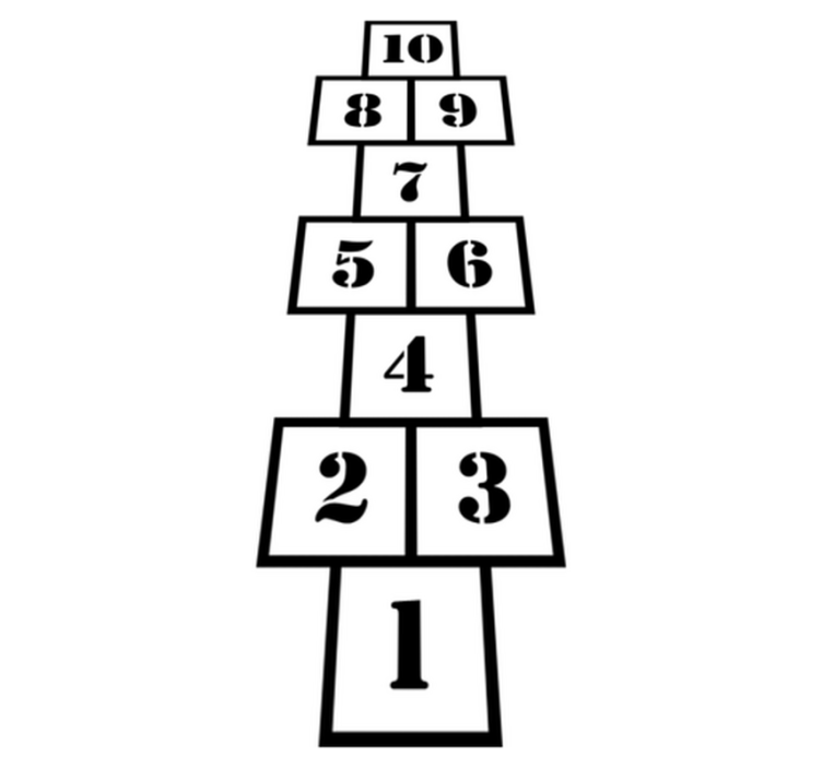 Vinyl tapijt spel moderne hinkelbaan voor kinderen - TenStickers