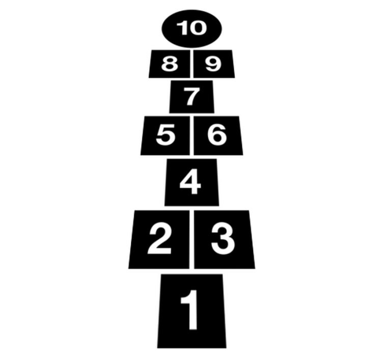 Vinyl tapijt spel hinkelen vierkanten - TenStickers