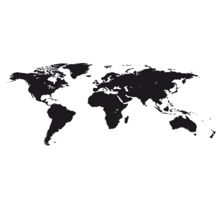 Vinyl tapijt wereldkaart decoratieve wereldkaart - TenStickers